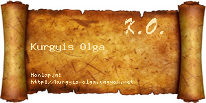 Kurgyis Olga névjegykártya
