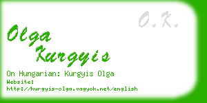 olga kurgyis business card